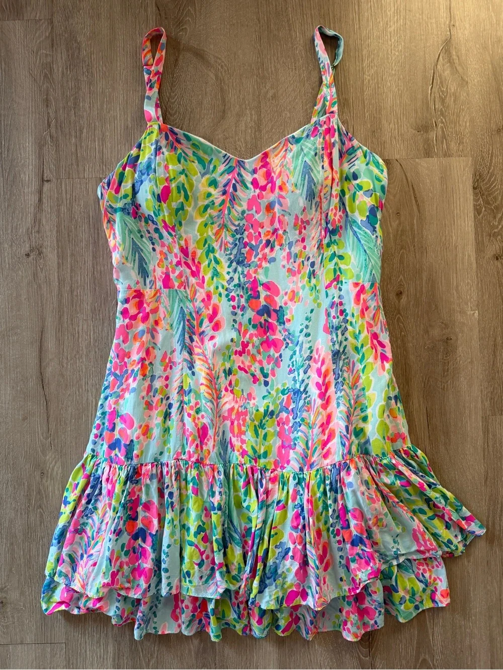 Lilly Pulitzer Morgana Catch The Wave Dress Swing Tiered Colorful Mini 14 - Picture 4 of 6